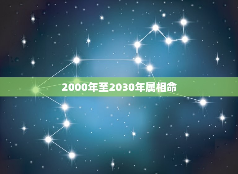 2000年至2030年属相命，请问2030年是属什么生肖？