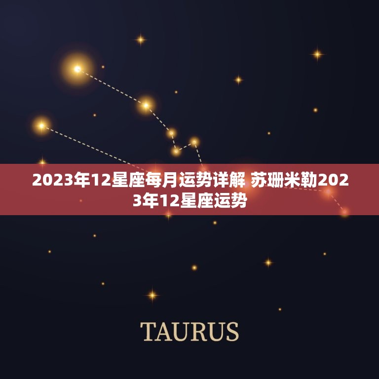 2023年12星座每月运势详解 苏珊米勒2023年12星座运势