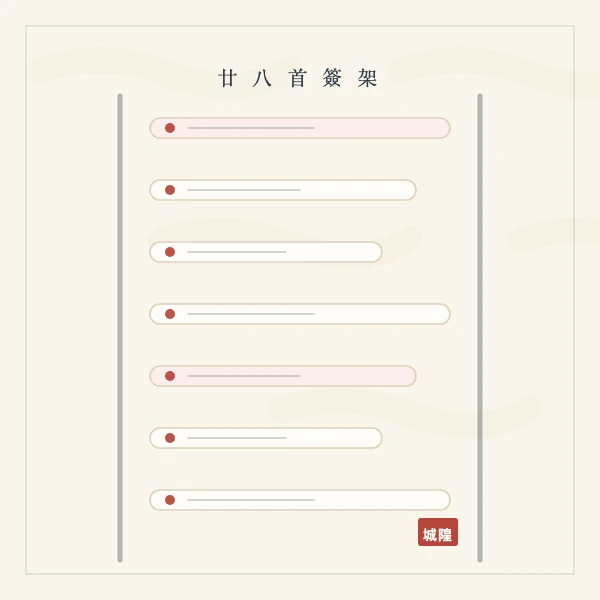 二十八首签架与签诗木牌