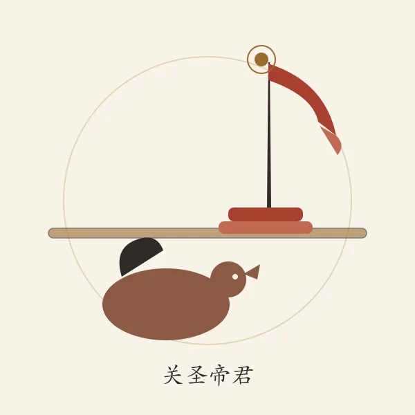 关圣帝君青龙偃月刀与赤兔马意象