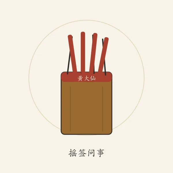 竹签筒百签与摇签意象