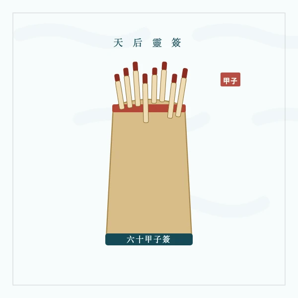 六十甲子签筒与竹签