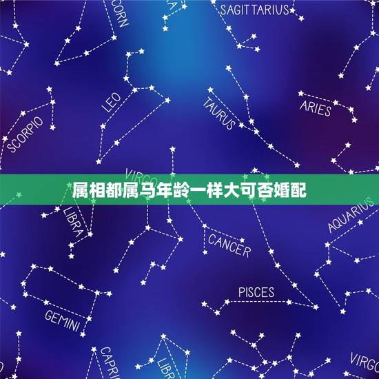 属相都属马年龄一样大可否婚配，属马的和哪几个生肖不能配 哪几个能配