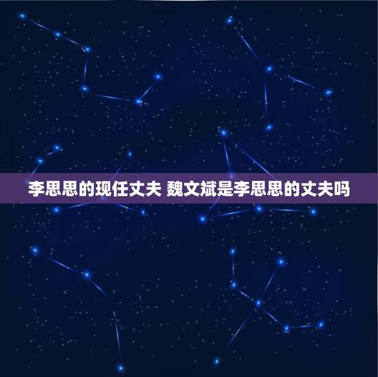 李思思的现任丈夫 魏文斌是李思思的丈夫吗