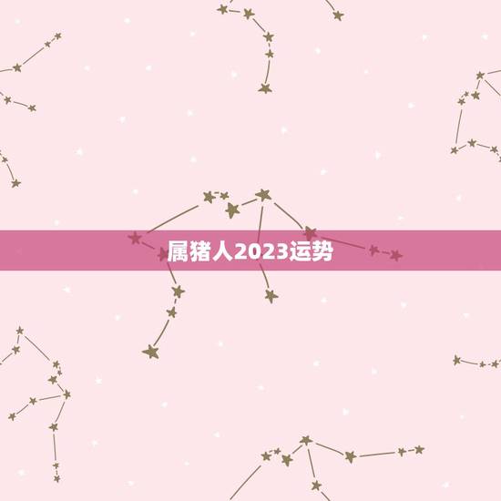 属猪人2023运势