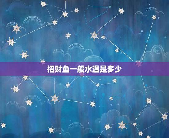 招财鱼一般水温是多少，养招财温控制在多少