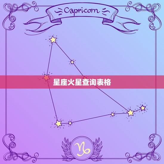 星座火星查询表格,火星星座精确查询表 星座火星查询表格,火星星座精确查询表