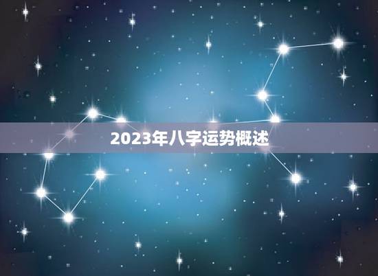 2023年八字运势概述