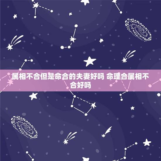 属相不合但是命合的夫妻好吗 命理合属相不合好吗