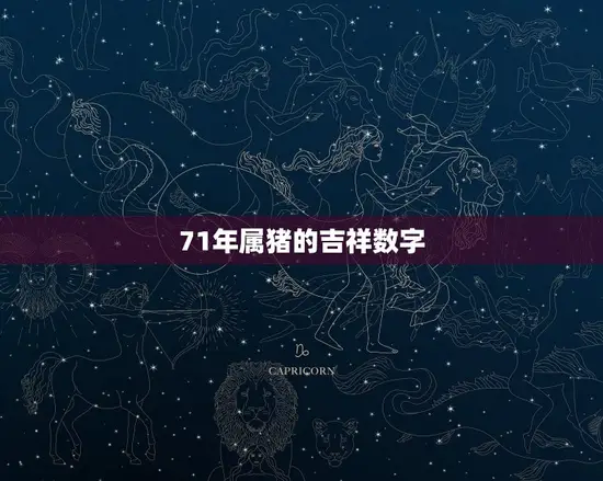 71年属猪的吉祥数字