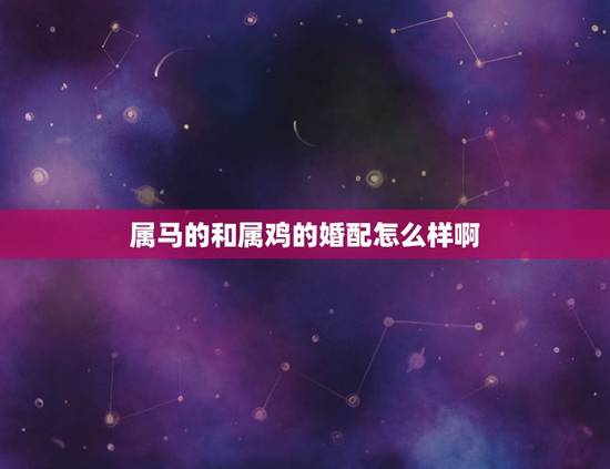 属马的和属鸡的婚配怎么样啊，属马的与属鸡的婚配怎样