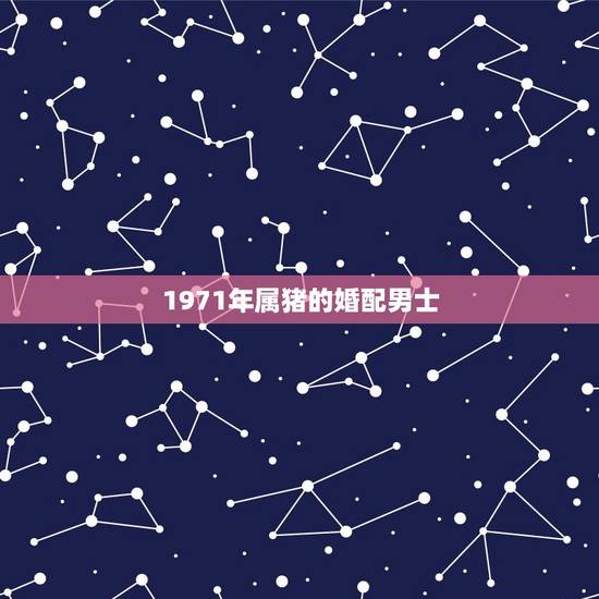 1971年属猪的婚配男士，1971年属猪人最佳伴侣
