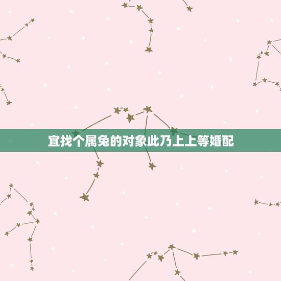 宜找个属兔的对象此乃上上等婚配，属兔的男人和什么属相最般配