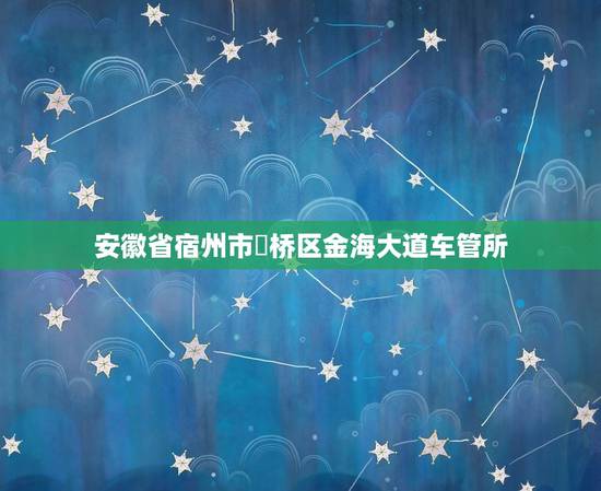 安徽省宿州市埇桥区金海大道车管所，安徽宿州市埇桥区车管所