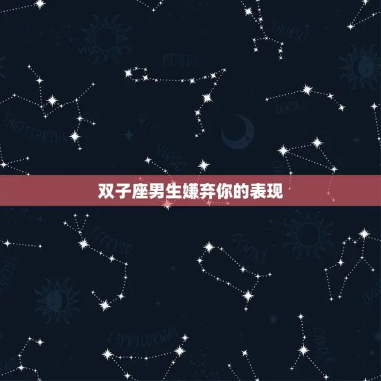 双子座男生嫌弃你的表现