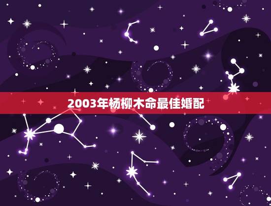2003年杨柳木命最佳婚配，杨柳木命是哪年生人？