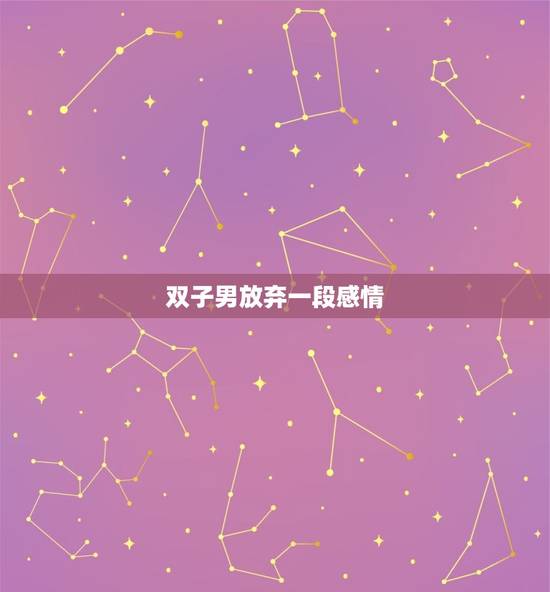 双子男放弃一段感情，双子男没放下你的表现