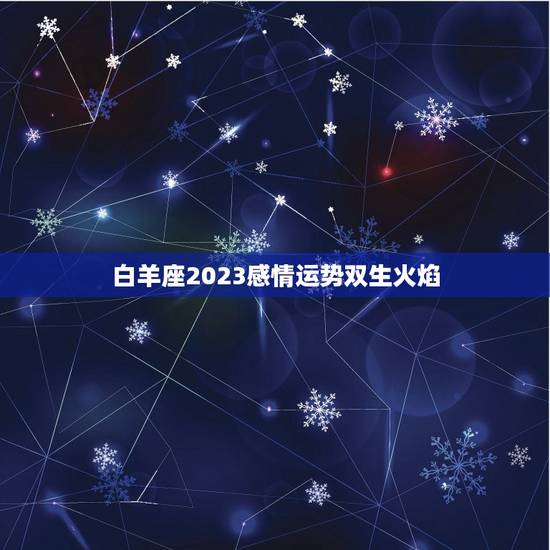 白羊座2023感情运势双生火焰，2023年十二星座运势