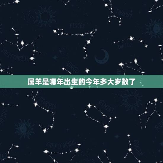 属羊是哪年出生的今年多大岁数了，属羊是哪一年的，今年多大？