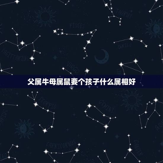父属牛母属鼠要个孩子什么属相好，母亲属鼠属牛生个什么生肖的孩子好？