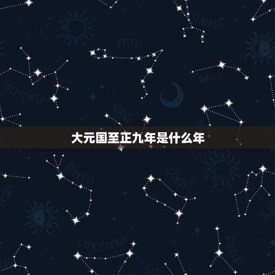 大元国至正九年是什么年