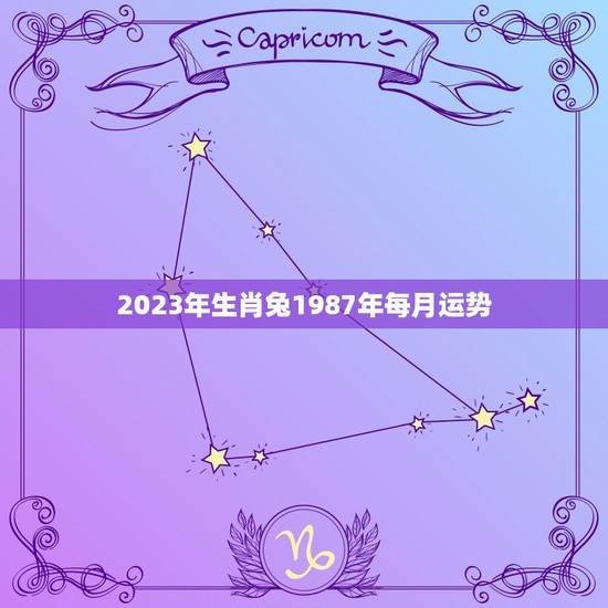 2023年生肖兔1987年每月运势