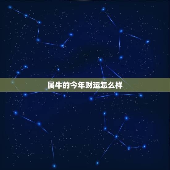 属牛的今年财运怎么样，明年属牛的人的运气怎么样