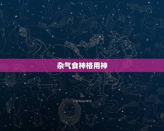 杂气食神格用神，食神格身弱用神