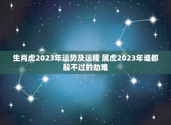 生肖虎2023年运势及运程 属虎2023年谁都躲不过的劫难