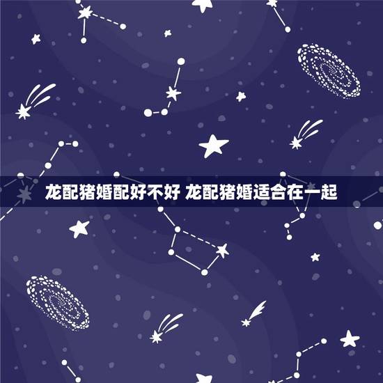 龙配猪婚配好不好 龙配猪婚适合在一起