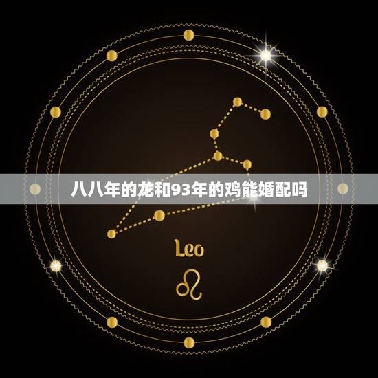 八八年的龙和93年的鸡能婚配吗，男88年属龙和女93年的鸡配吗