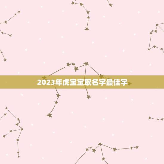 2023年虎宝宝取名字最佳字，属虎男孩取什么名字好