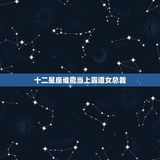 十二星座谁能当上霸道女总裁，迟早事业有成的星座男