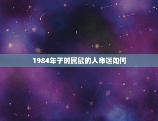 1984年子时属鼠的人命运如何
