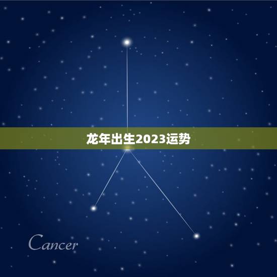 龙年出生2023运势