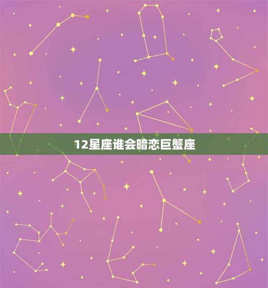 12星座谁会暗恋巨蟹座，12星座谁会暗恋摩羯座