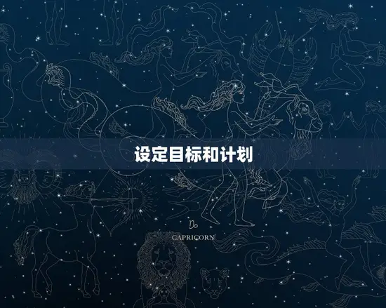 设定目标和计划 设定目标和计划