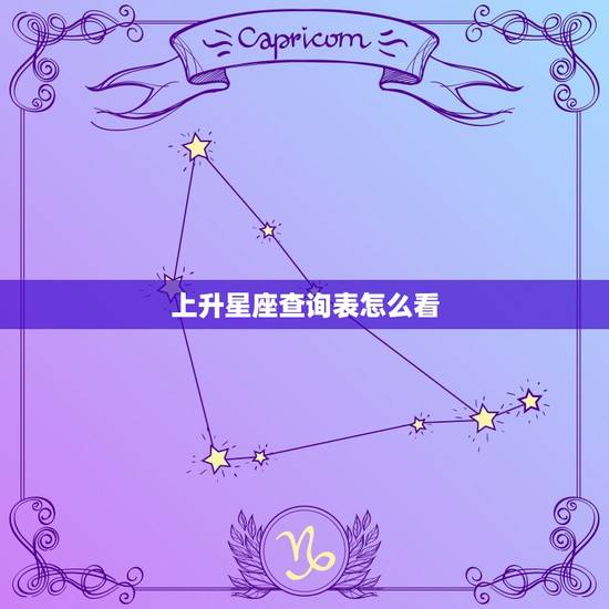 上升星座查询表怎么看，上升星座查询表