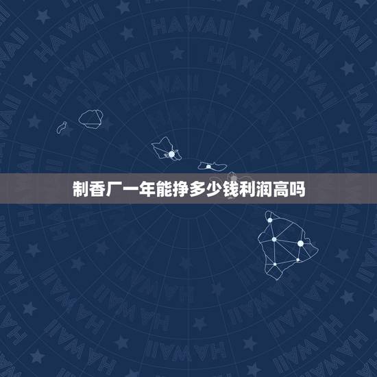 制香厂一年能挣多少钱利润高吗，开一家制香厂能不能赚钱