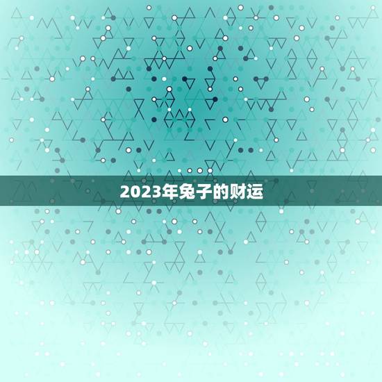 2023年兔子的财运
