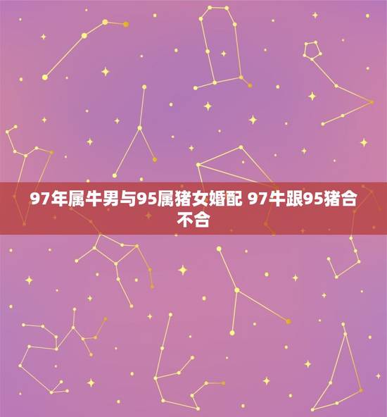 97年属牛男与95属猪女婚配 97牛跟95猪合不合