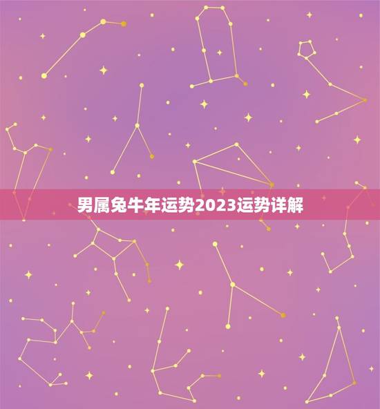 男属兔牛年运势2023运势详解