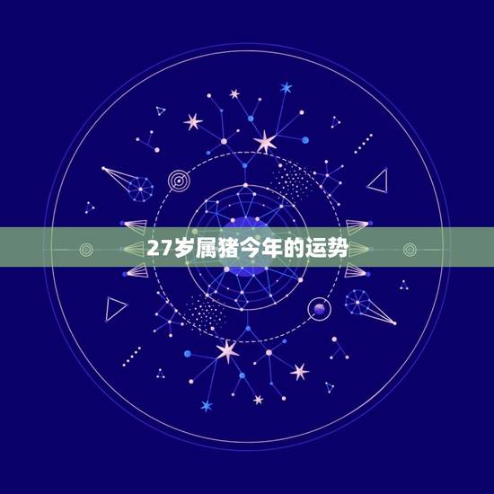 27岁属猪今年的运势