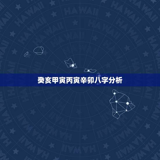 癸亥甲寅丙寅辛卯八字分析，癸亥戊午丙寅辛卯八字分析