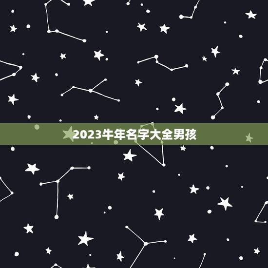 2023牛年名字大全男孩，2023属牛男孩最吉利的名字？