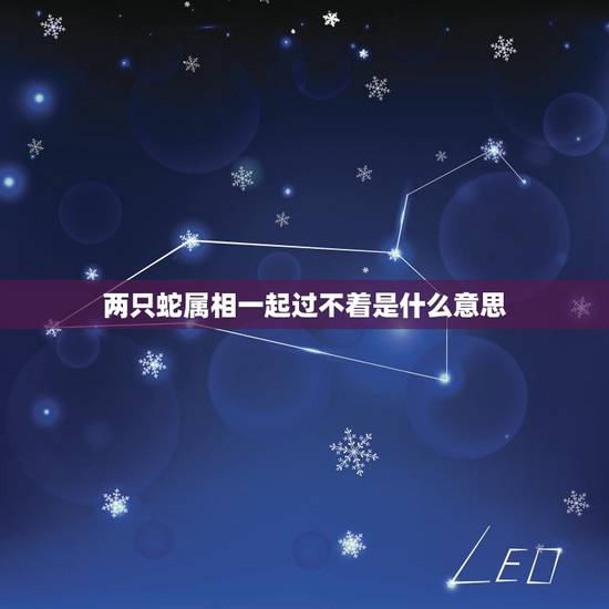 两只蛇属相一起过不着是什么意思，生肖老虎跟蛇是不是不能在一起