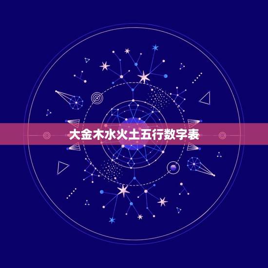 大金木水火土五行数字表，大金木水火土怎么算