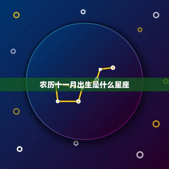 农历十一月出生是什么星座，农历11月出生的是什么星座女