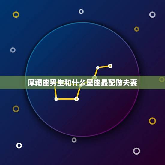 摩羯座男生和什么星座最配做夫妻，摩羯座男生和什么星座最配