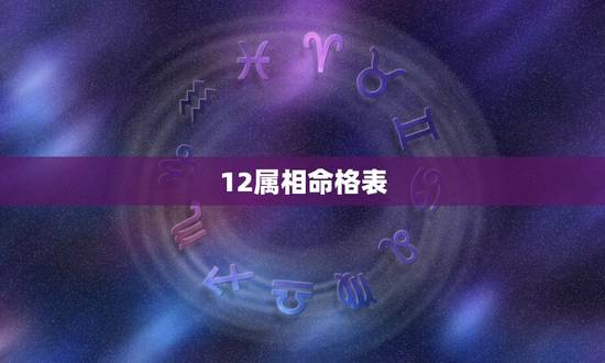 12属相命格表 12生肖一辈子的命运